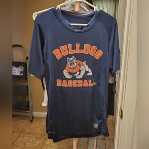 Bulldog Baseball Navy Performance Tee